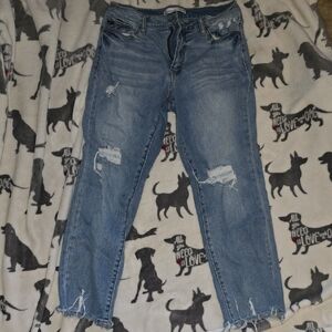 Distressed Blue Jeans